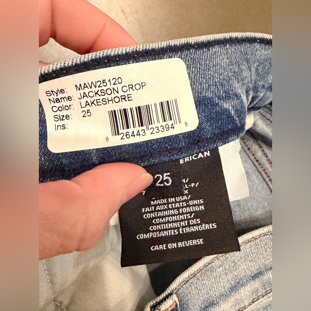 NEW Modern American Jackson Full Crop in Lakeshore Women's Jeans Sz 25 - Picture 7 of 11